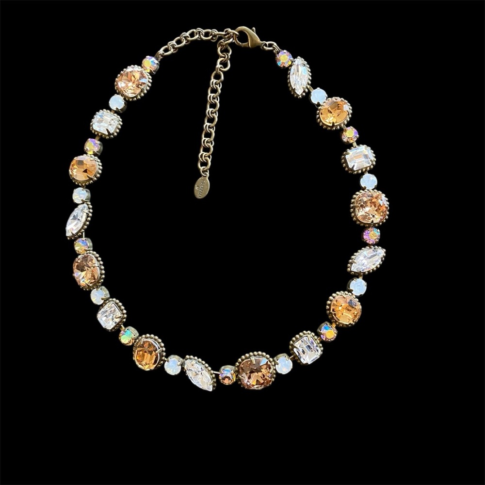 Vintage Signed Sorrelli Multi Shaped Crystal Choker Necklace